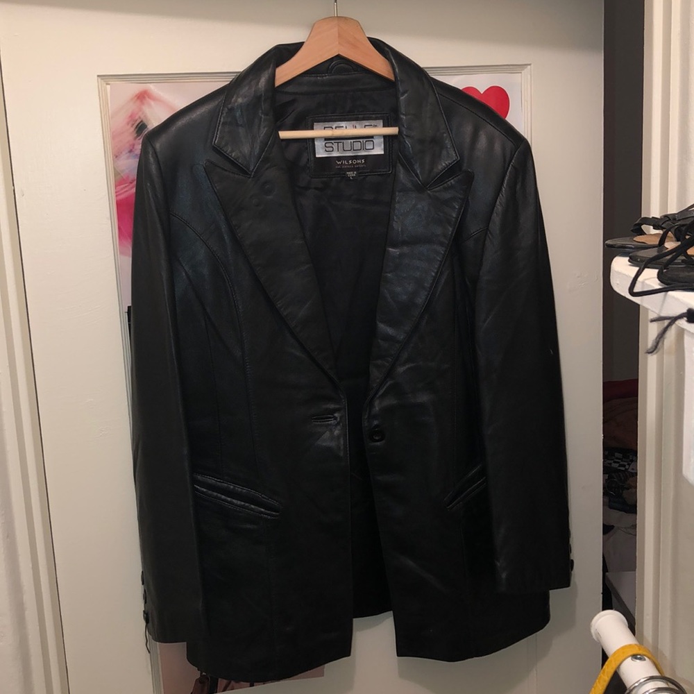 Large Faux Leather Jacket